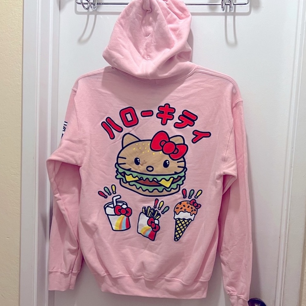 Hello Kitty Sanrio Japan pink hooded sweatshirt sweater small brand new NWT